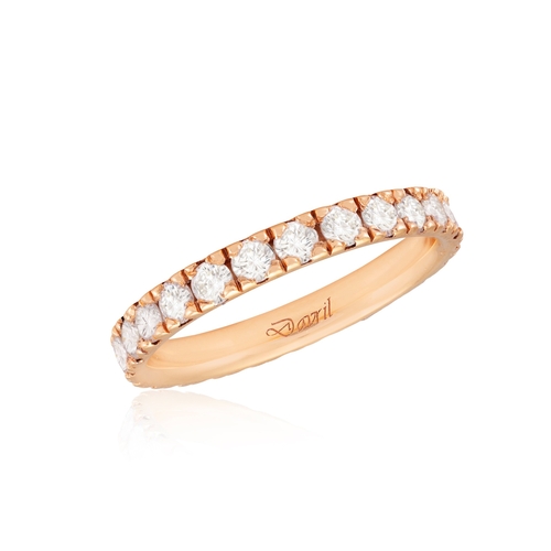 102 - A DIAMOND ETERNITY RING  Composed of a continuous line of brilliant-cut diamonds within closed-back ... 