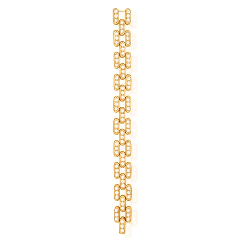 103 - A DIAMOND BRACELET  The series of openwork links, set with brilliant-cut diamonds throughout, mounte... 