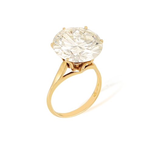 109 - AN IMPRESSIVE DIAMOND SINGLE-STONE RING  The brilliant-cut diamond weighing 12.58cts within a six-cl... 