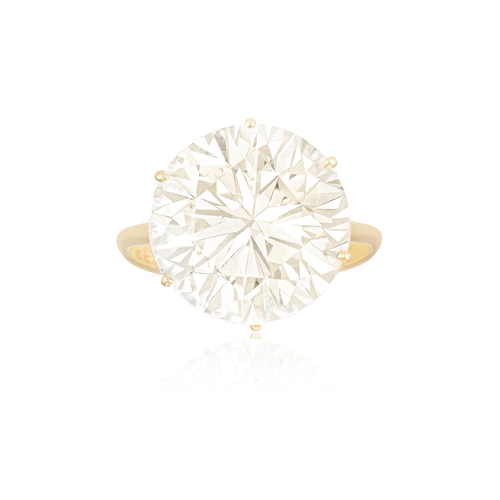 109 - AN IMPRESSIVE DIAMOND SINGLE-STONE RING  The brilliant-cut diamond weighing 12.58cts within a six-cl... 