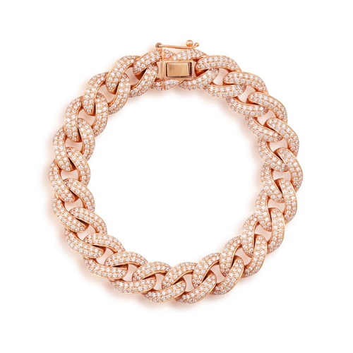 123 - A DIAMOND GOURMETTE BRACELET  The curb-link chain bracelet pavé-set with brilliant-cut diamonds thro... 