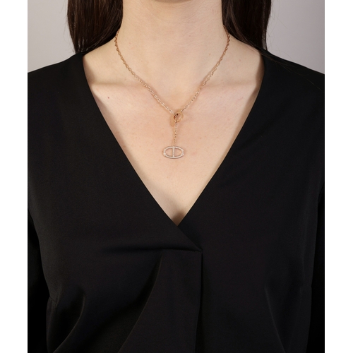 126 - A DIAMOND 'CHAÎNE D'ANCRE CONTOUR PENDANT' NECKLACE, BY HERMÈS  The anchor-link chain with toggle cl... 