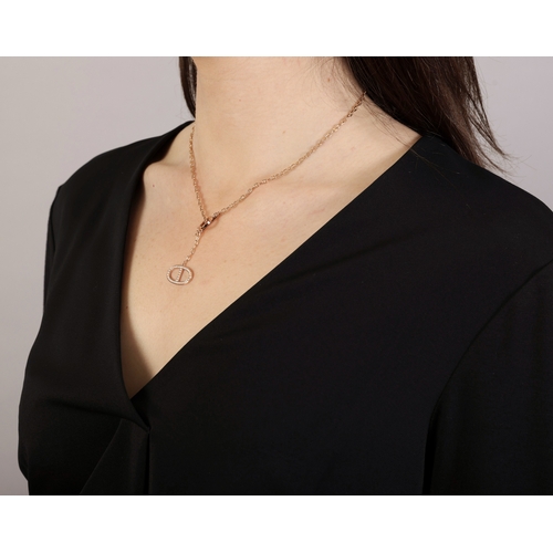 126 - A DIAMOND 'CHAÎNE D'ANCRE CONTOUR PENDANT' NECKLACE, BY HERMÈS  The anchor-link chain with toggle cl... 