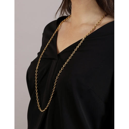 135 - A GOLD CHAIN NECKLACE, BY FRED PARIS  Composed of a fancy-link long chain, in 18K gold, signed Fred ... 