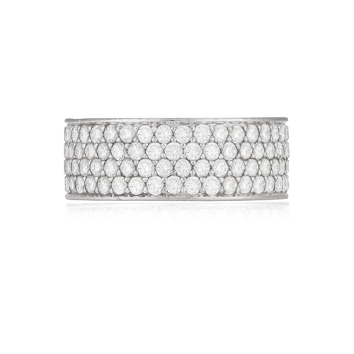 156 - A DIAMOND RING  Pavé-set throughout with brilliant-cut diamonds, mounted in 18K gold, diamonds appro... 