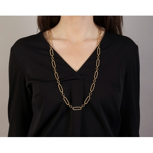 51 - A GOLD CHAIN NECKLACE, FRENCH, CIRCA 1960  Composed of a fancy-link chain with ropetwist detailing, ... 