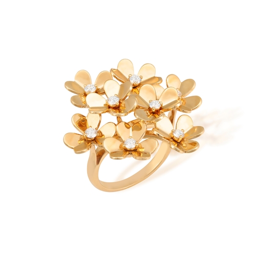 6 - A DIAMOND 'FRIVOLE' COCKTAIL RING, BY VAN CLEEF & ARPELS  Designed as a cluster of flowers, each set... 