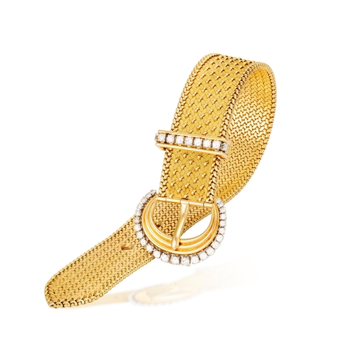 63 - A COLLECTIBLE DIAMOND JARRETIÈRE BRACELET, BY GEORGES LENFANT, CIRCA 1960  Designed as a stylised be... 