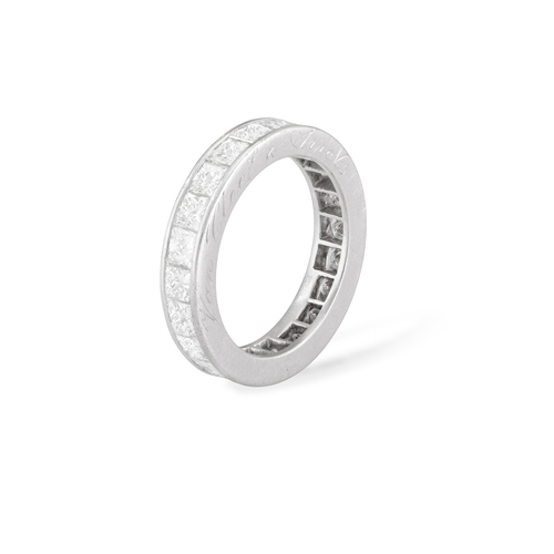 86 - A DIAMOND ETERNITY RING, BY VAN CLEEF AND ARPELS  Composed of a continuous row of princess-cut diamo... 