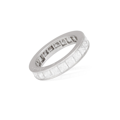 86 - A DIAMOND ETERNITY RING, BY VAN CLEEF AND ARPELS  Composed of a continuous row of princess-cut diamo... 