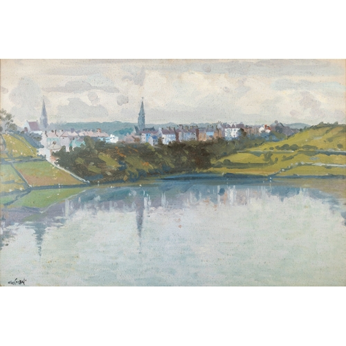 24 - Maurice MacGonigal PPRHA (1900 - 1979) Reflections, Early Morning, Clifden, Connemara  Oil on board ... 