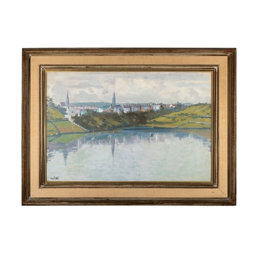 24 - Maurice MacGonigal PPRHA (1900 - 1979) Reflections, Early Morning, Clifden, Connemara  Oil on board ... 