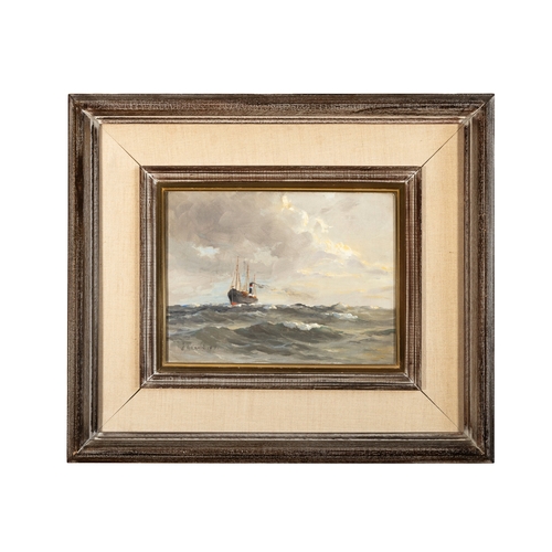 40 - James Humbert Craig RUA RHA (1887-1944) Steamship Oil on canvas board, 22.5 x 30cm (8.9 x 11.9'') Si... 