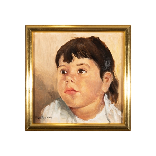 58 - Henry Robertson Craig RHA (1916 - 1984) Portrait of a Child  Oil on board 23 x 23cm (9 x 9) Signed  ... 