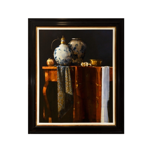 6 - Martin Mooney (b.1960) Still Life  Oil on canvas, 90 x 71cm (35½ x 28) Signed and dated (19)'96   Pr... 