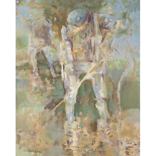 8 - George Campbell RHA (1917-1979) Orchard Workers, Andalusia. c.1975 -79 Oil on canvas board, 48 x 38c... 