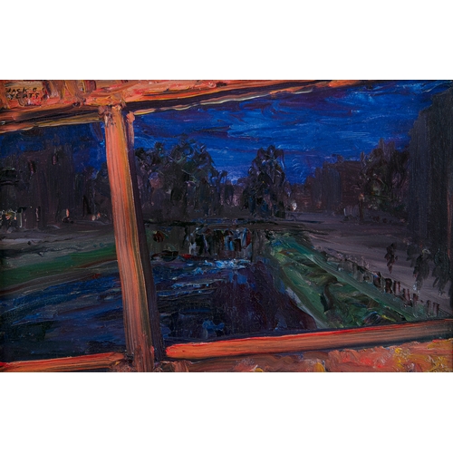 41 - Jack Butler Yeats RHA (1871 - 1957) Crossing the Canal Bridge, from the Tram Top (1927) Oil on panel... 