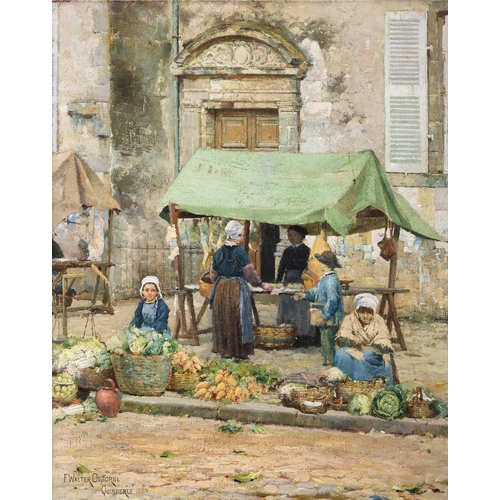 16 - Walter Frederick Osborne RHA (1859 - 1903) Early Morning in the Markets, Quimperlé (1883) Oil on can... 