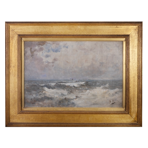 56 - Nathaniel Hone RHA (1831 - 1917) Yachts in Dublin Bay Oil on canvas laid down, 34 x 52cm (13¼ x 24½)... 