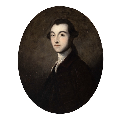 16 - ATTRIBUTED TO WILLIAM DOUGHTY (1757 - 1782) Portrait of a Gentleman  Oval oil on canvas, 70 x 56cm  ... 