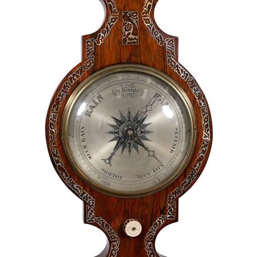 31 - A 19TH CENTURY MAHOGANY FRAMED WHEEL BAROMETER BY SPENCER & CO. LONDON,  the large circular dial ink... 