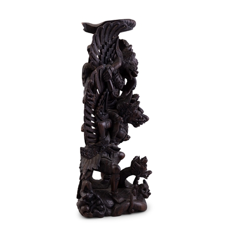 36 - A WOODEN SCULPTURE OF A GARUDA   H: 55.5cm   Provenance: Private collection; current owner bought in... 