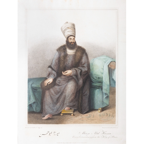 61 - MIRZA ABDUL HASSAN  Envoy Extraordinary From the King of Persia Colour printed engraving by Bartoloz... 