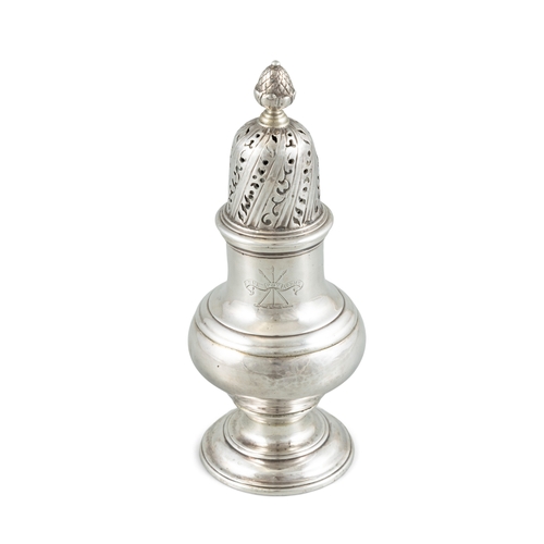 A GEORGE II SILVER SUGAR CASTER, London 1748, mark of Thomas Gilpin, of ...