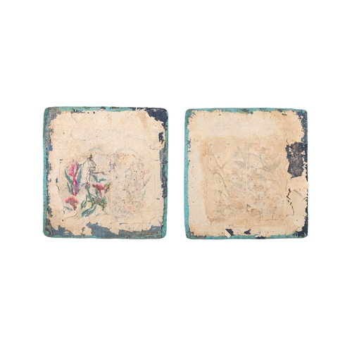 98 - A SET OF FIVE CHINESE EMBRODERIES  清代 補子 繡品一組五件  China, Qing dynasty  including two embroidered silk... 