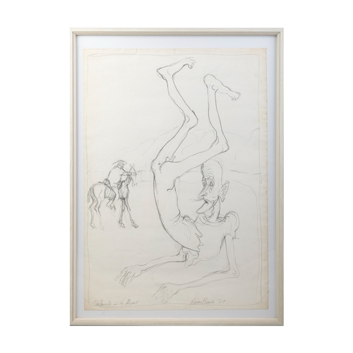 15 - Brian Bourke (b. 1936) Don Quixote in the Desert  Pencil Drawing, 64 x 45cm Signed, inscribed and da... 