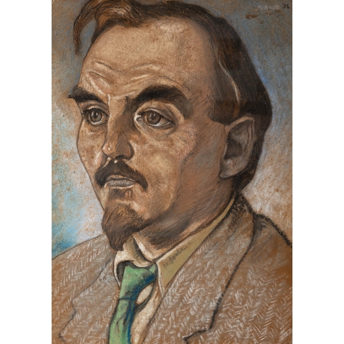 18 - Harry Kernoff RHA (1900-1974)  Portrait of Desmond McCarthy, 1956   Pastel, 38 x 27cm   Signed and d... 