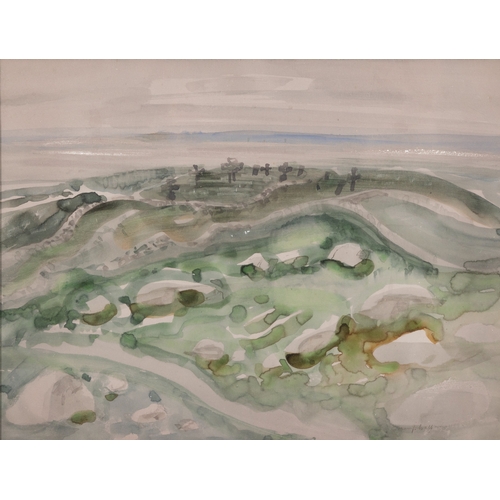 6 - George Campbell RHA (1917-1979) Near Roundstone Watercolour, 13 x 17cm Signed