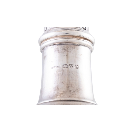 15 - A LARGE SILVER MUFFINEER,   Birmingham c.1909, maker's mark of William Hutton & Sons Ltd, 20.5cm hig... 