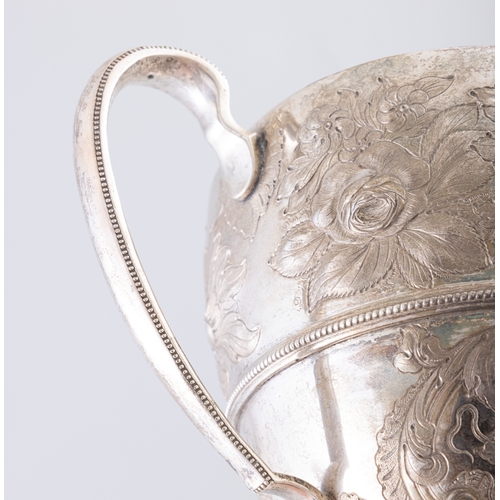 18 - A GEORGE III IRISH SILVER TWIN HANDLED TROPHY CUP,   Dublin c.1785, maker's mark of Joseph Jackson (... 