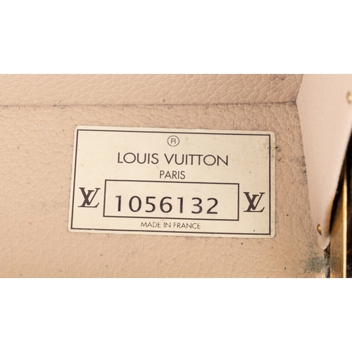 19 - A MODERN LOUIS VUITTON TRUNK CASE   brown monogram canvas, rounded leather carrying handle, with gol... 