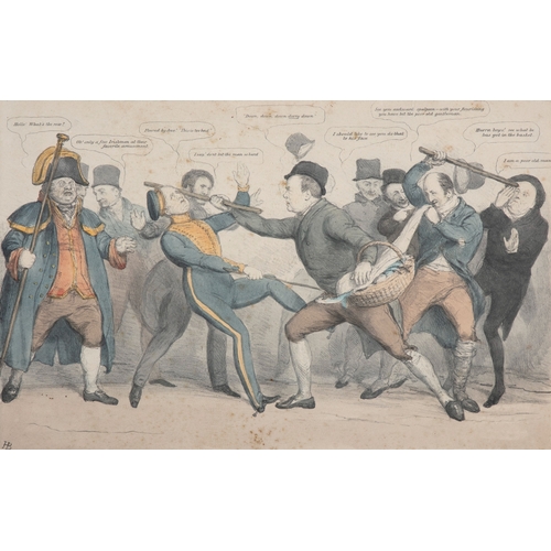 30 - JOHN 'HB' DOYLE C.1832 'An Irish Row'  Coloured lithograph, 26 x 37cm  Published 13 March 1832