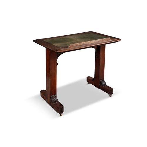 328 - A COMPACT WILLIAM IV MAHOGANY ARCHITECTS TABLE   the adjustable ratchet-action top fitted with toole... 