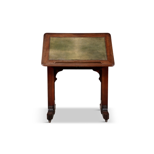 328 - A COMPACT WILLIAM IV MAHOGANY ARCHITECTS TABLE   the adjustable ratchet-action top fitted with toole... 