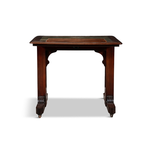 328 - A COMPACT WILLIAM IV MAHOGANY ARCHITECTS TABLE   the adjustable ratchet-action top fitted with toole... 