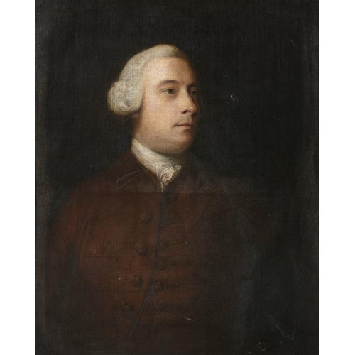 64 - CIRCLE OF JOSHUA REYNOLDS PRA (1723-1792) Portrait of Sylvanus Groves, half length, wearing a wig, w... 