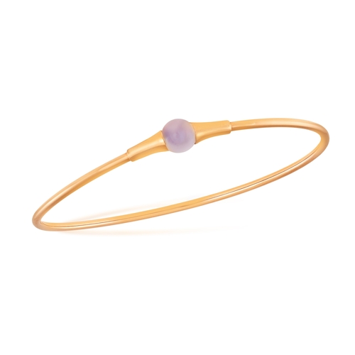 11 - POMELLATO: A MOONSTONE M'AMA NON M'AMA BANGLE WITH EARRINGS EN SUITE  Each moonstone cabochon within... 