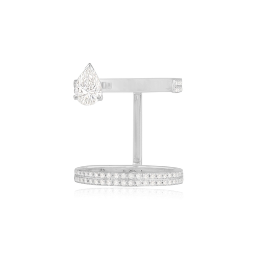 116 - REPOSSI: A DIAMOND 'SERTI SUR VIDE' DRESS RING  Composed of a pear-shaped diamond weighing 0.50ct wi... 