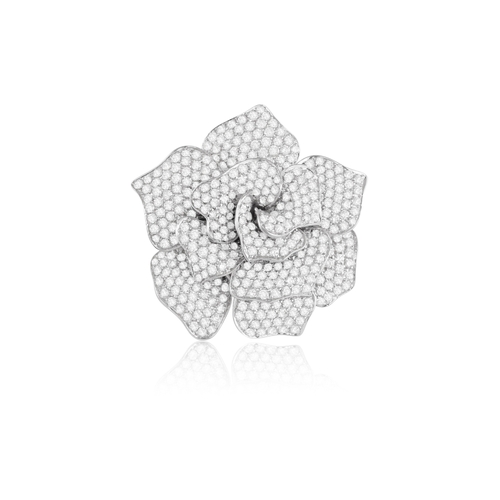 124 - JOVADI: A DIAMOND 'WHITE ROSE' COCKTAIL RING  Designed as a stylised rose flowerhead, pavé-set with ... 