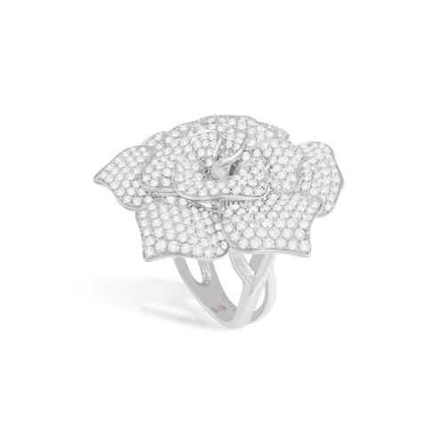 124 - JOVADI: A DIAMOND 'WHITE ROSE' COCKTAIL RING  Designed as a stylised rose flowerhead, pavé-set with ... 