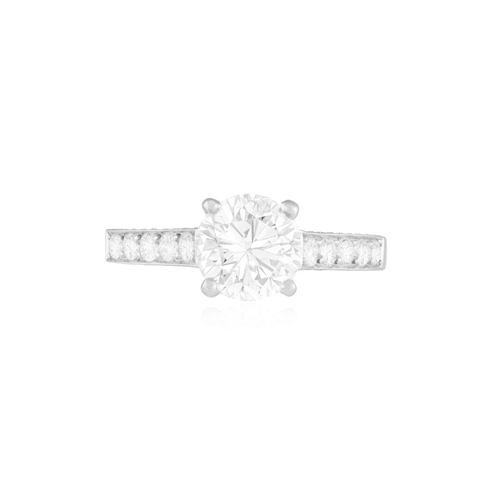 196 - A DIAMOND SINGLE-STONE RING  The brilliant-cut diamond weighing approximately 1.50cts, within a four... 