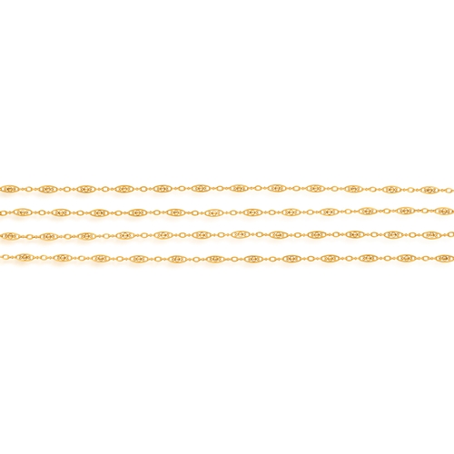 28 - A LATE 19TH CENTURY GOLD CHAIN NECKLACE, FRENCH, CIRCA 1890  Composed of a series of openwork oval-s... 