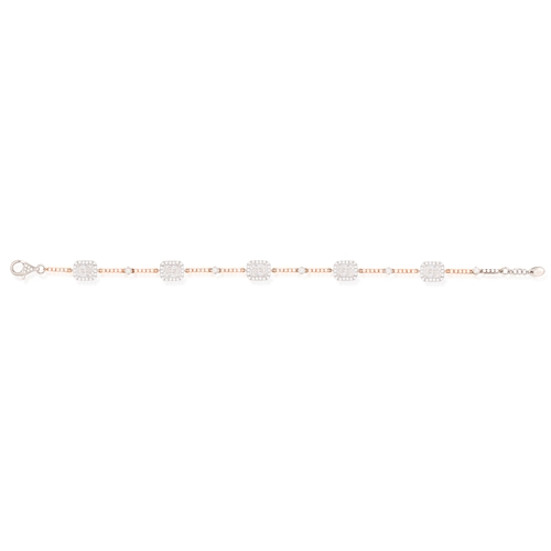 85 - ADLER: A DIAMOND BRACELET  Composed of five Ashoka-shaped diamonds within a brilliant-cut pavé-set f... 