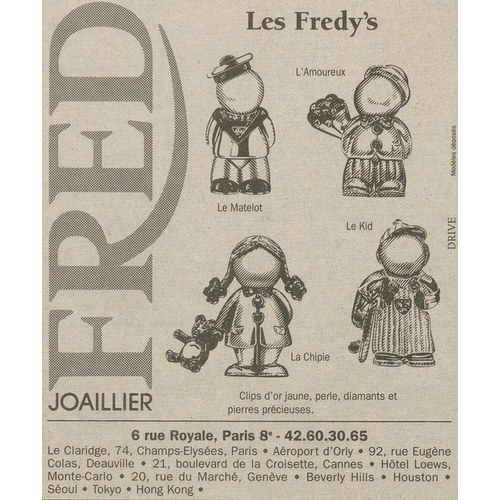 68 - FRED PARIS: A GEM-SET AND PEARL 'FREDY'S, LA PATINEUSE' PENDANT/BROOCH, CIRCA 1990  Designed as an i... 