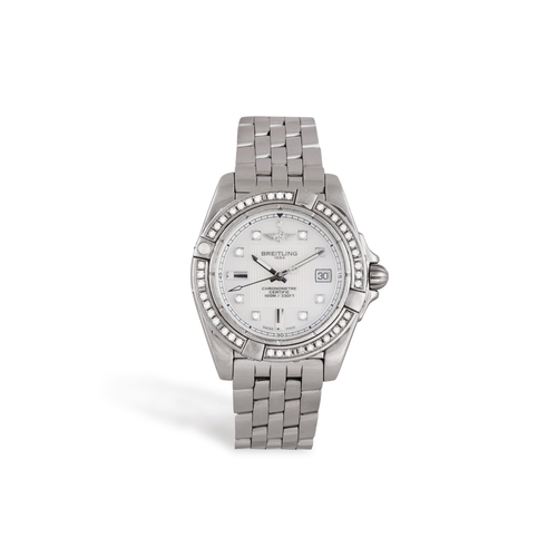 109 - BREITLING: A LADY’S STAINLESS STEEL, QUARTZ AND DIAMOND ‘GALACTIC 32’ WRISTWATCH  Quartz movement, t... 