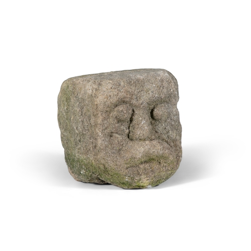 339 - THE BALLYSHANNON HEAD,  Probably a Celtic limestone head, 1st-4th century, carved with flattened pro... 